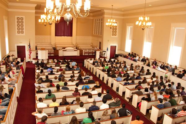 Assemblies at Williston in the Phillips Stevens Chapel.