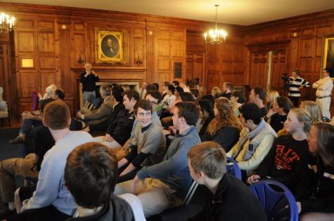 Fifty-five Williston students and faculty were in attendance to hear Sarat speak