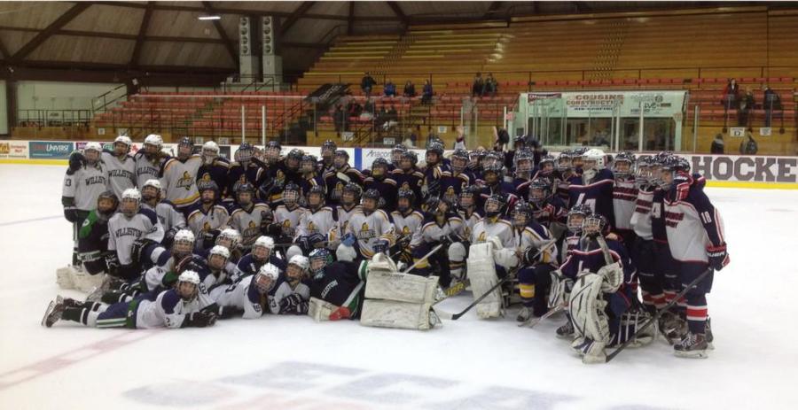 Girls Varsity Hockey teams after scrimmages at Union College