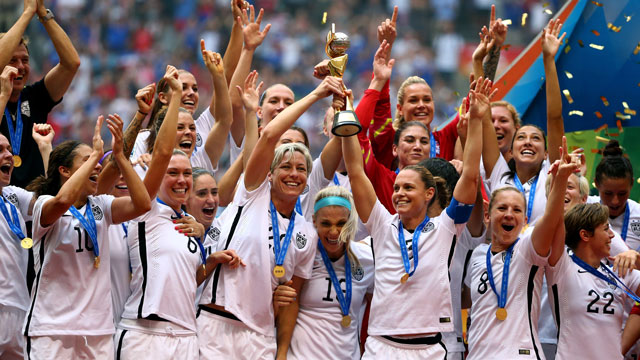 USA Women’s National Team celebrating winning the Women’s 2015 World Cup. 