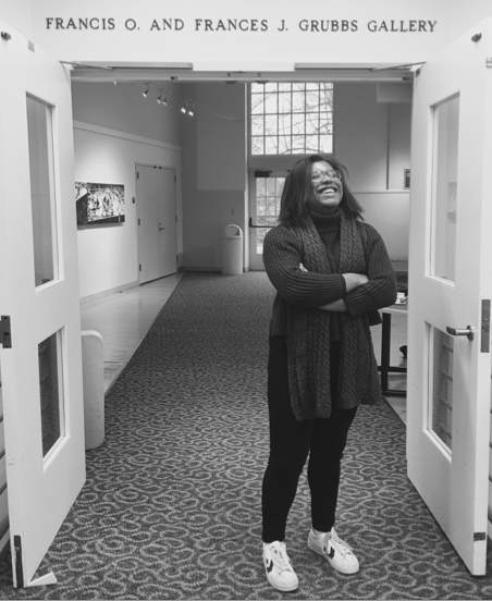 Kira standing in the entrance to the Grubbs Gallery