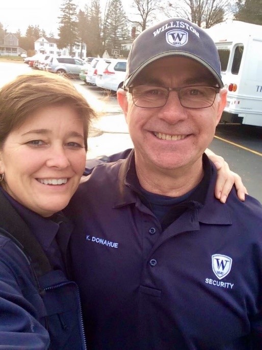Anne O’Connor and Kevin Donahue on his last day at Williston.


