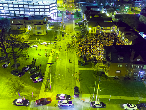 Syracuse’s campus after the win against Villanova on Sunday.