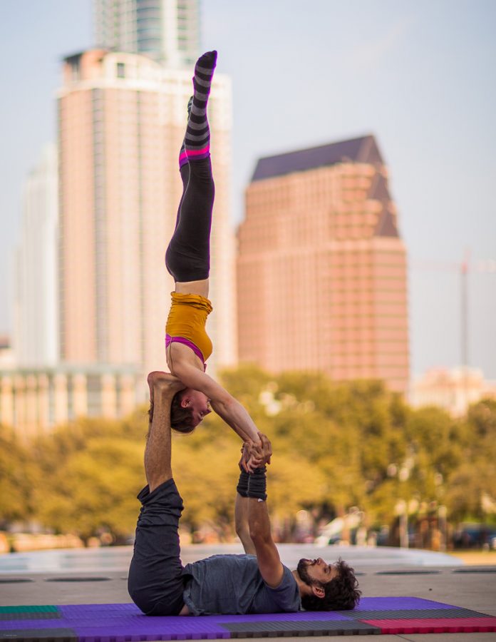 Acro yoga pose. 