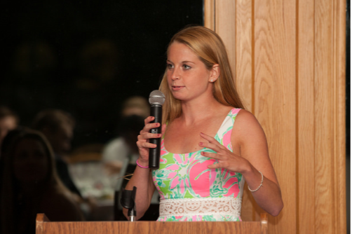 Senior class president, Natalie Aquadro spoke at the event.