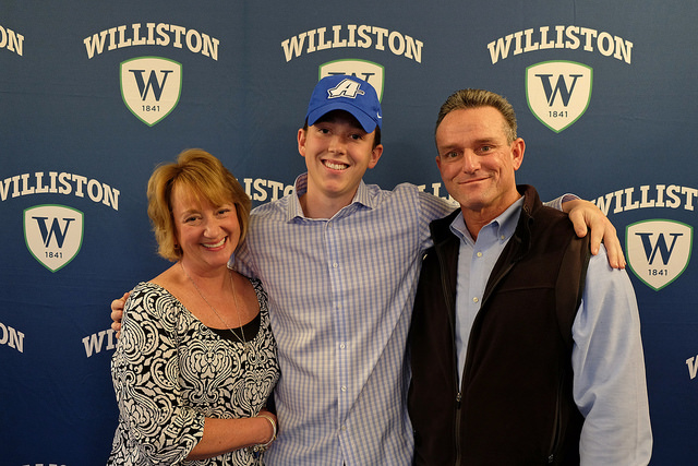 JT Chamberlain with his parents. Credit: Williston Flickr