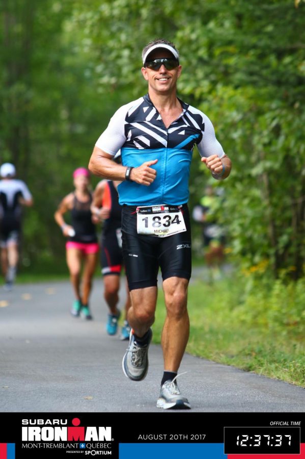 Mr. Doubleday during the marathon portion of his Ironman. Credit: Mr. Doubleday