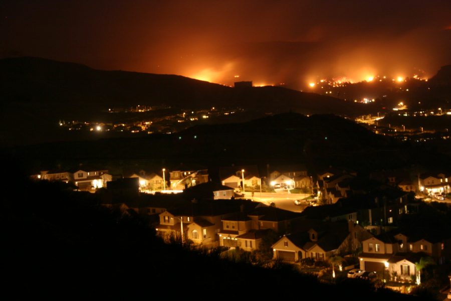 Wildfires in California. 
Credit: Wikimedia Commons. 