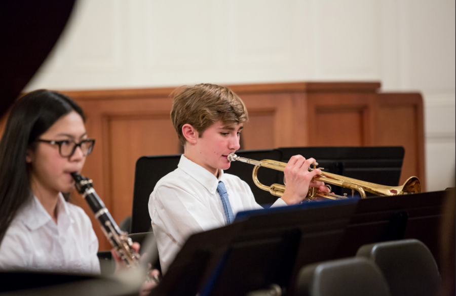 Nat Markey '20 playing in the 2016 Fall Instrumental Concert. Credit: Williston Flickr.