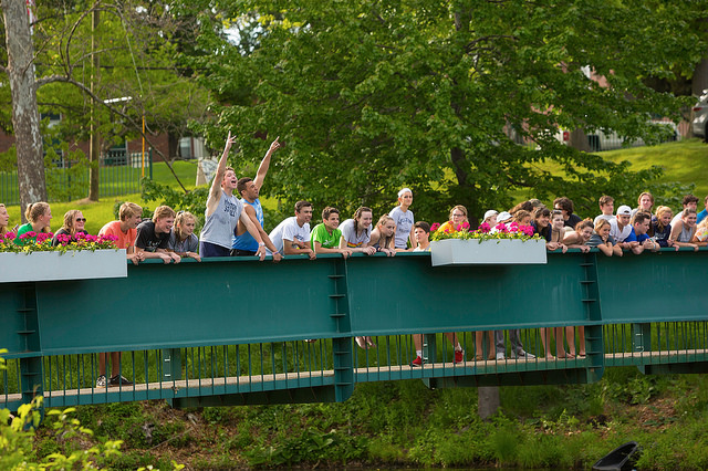 Students gather on the bridge during Willy Gras 2017. Credit: Williston Flickr