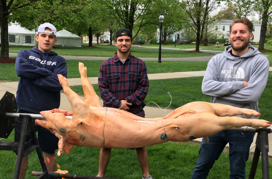 Jake Durocher '18, Billy Smith '18, and Mr. Eberle. Credit: Mr. Syfu.