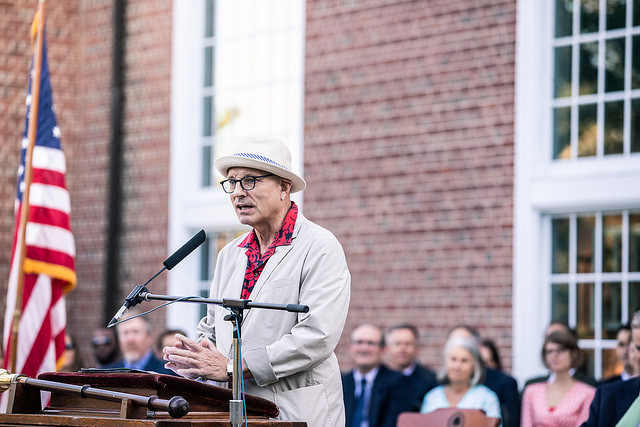 Chic Eglee speaking at convocation. Credit: Williston Flickr.