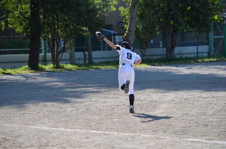 Freshman Shoko Ishikawa on the field in Japan. 