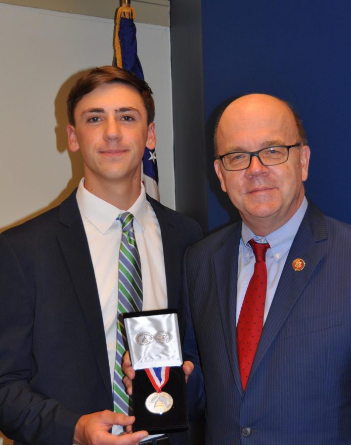 Ryan Dwyer '19 with Massachusetts Congressman Jim McGovern.
