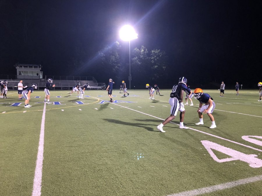 The Williston football team practicing at night. Credit: Twitter