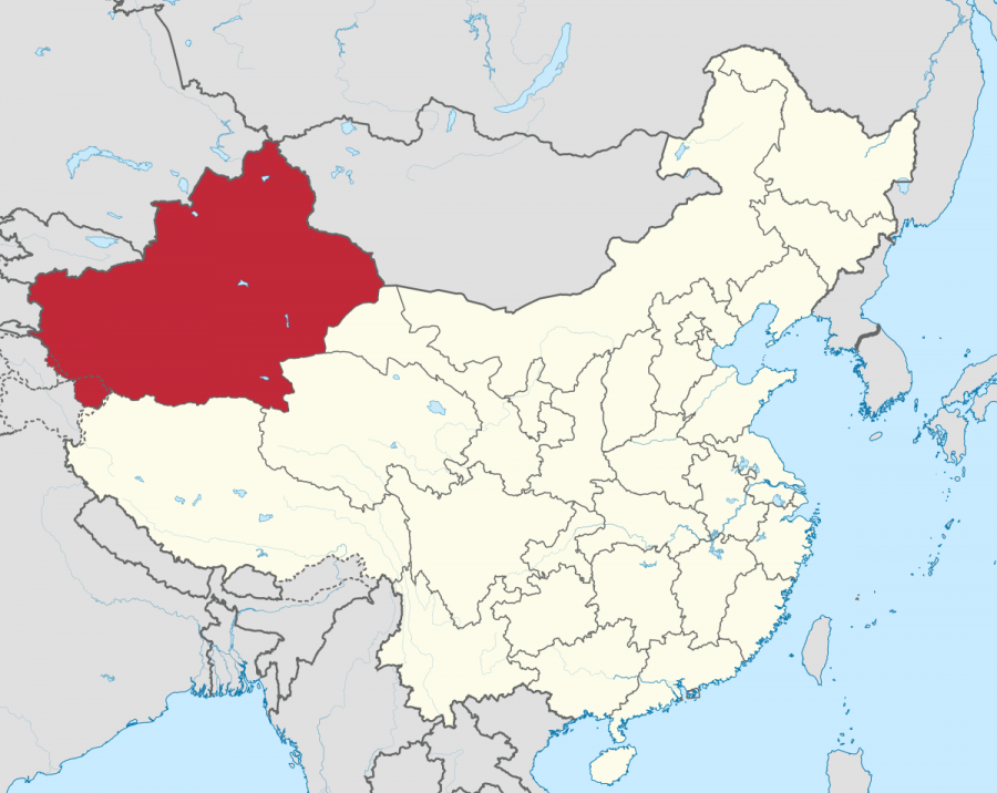 The Xinjiang province in China.